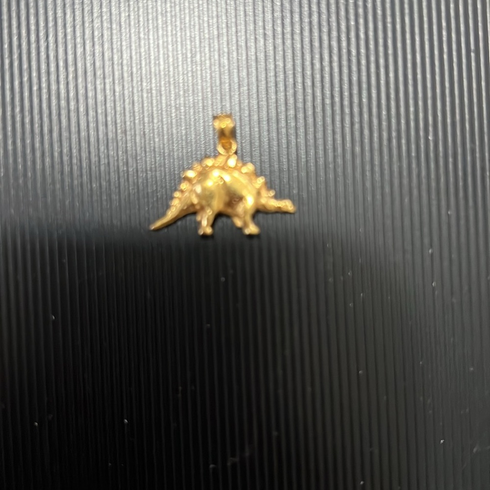Dinosaur silver made  gold plated pendant